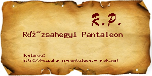 Rózsahegyi Pantaleon névjegykártya